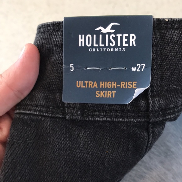 🌊 Hollister (NWT) 🌊Women’s Size 5/27 W…Ultra High Rise Black Denim Mini … - Picture 8 of 8